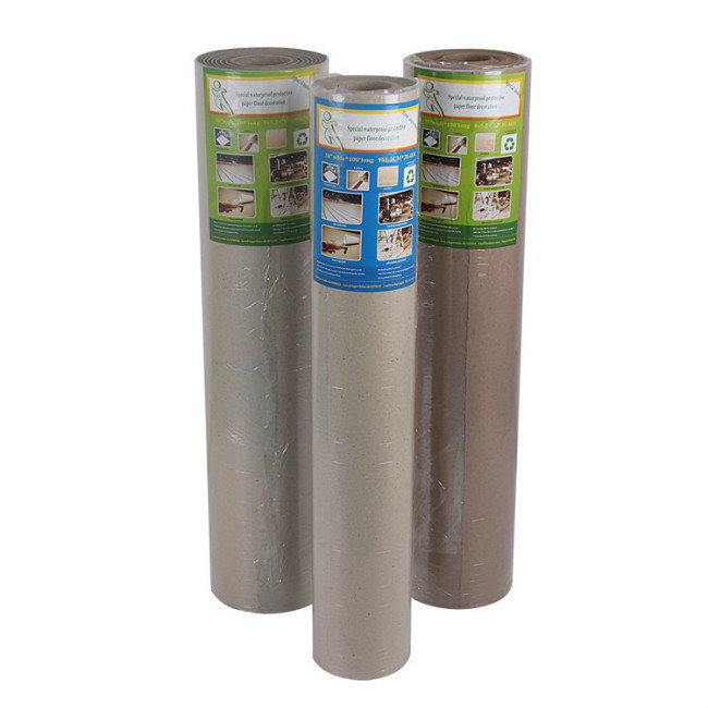 Heavy Duty Construction Floor Protection Material , 0.9mm Floor Protection Paper Roll